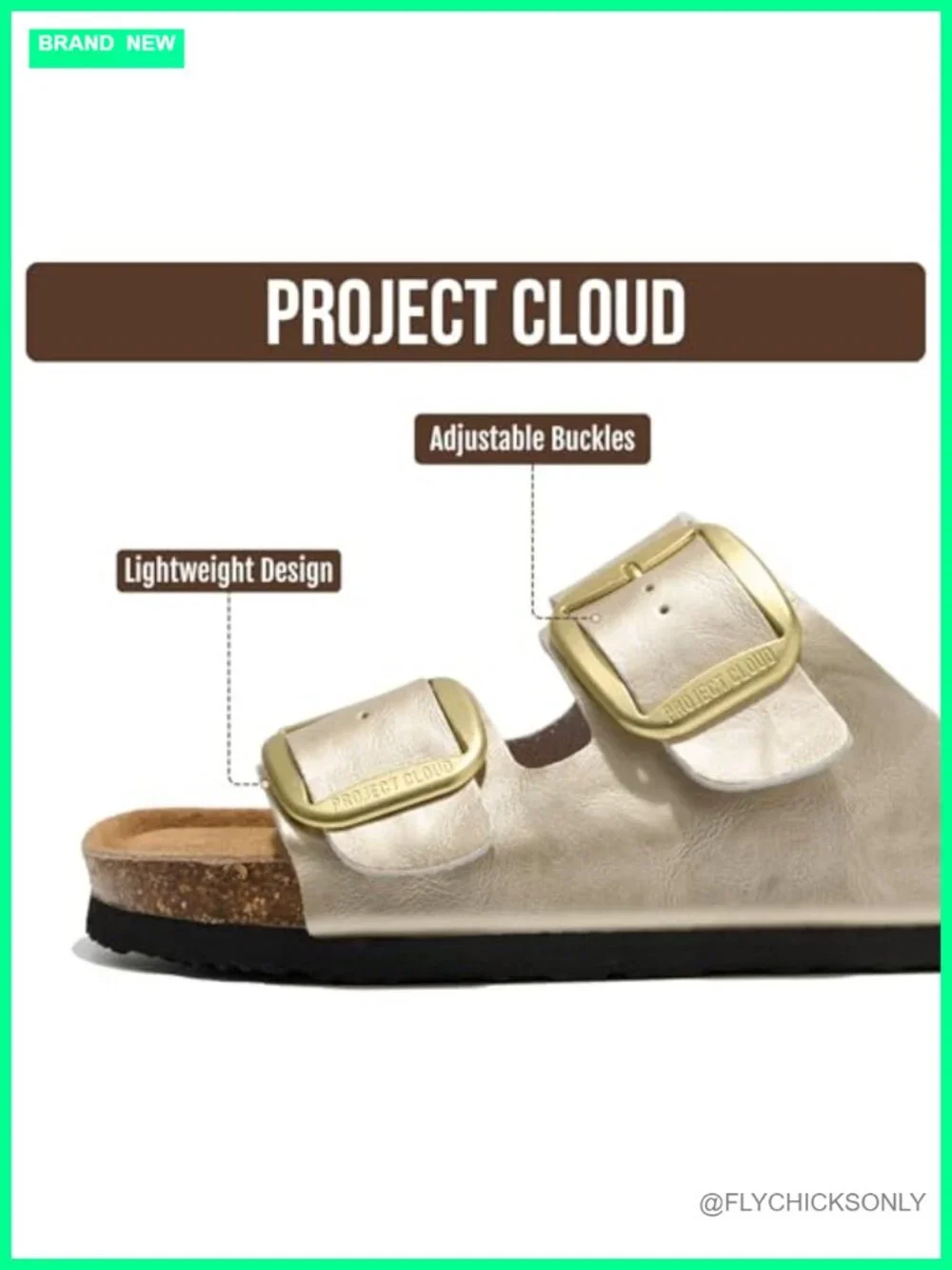 Genuine Leather Slide Sandals with Memory Foam Footbed Non-Slip